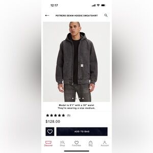 levi’s men denim hoodie jacket